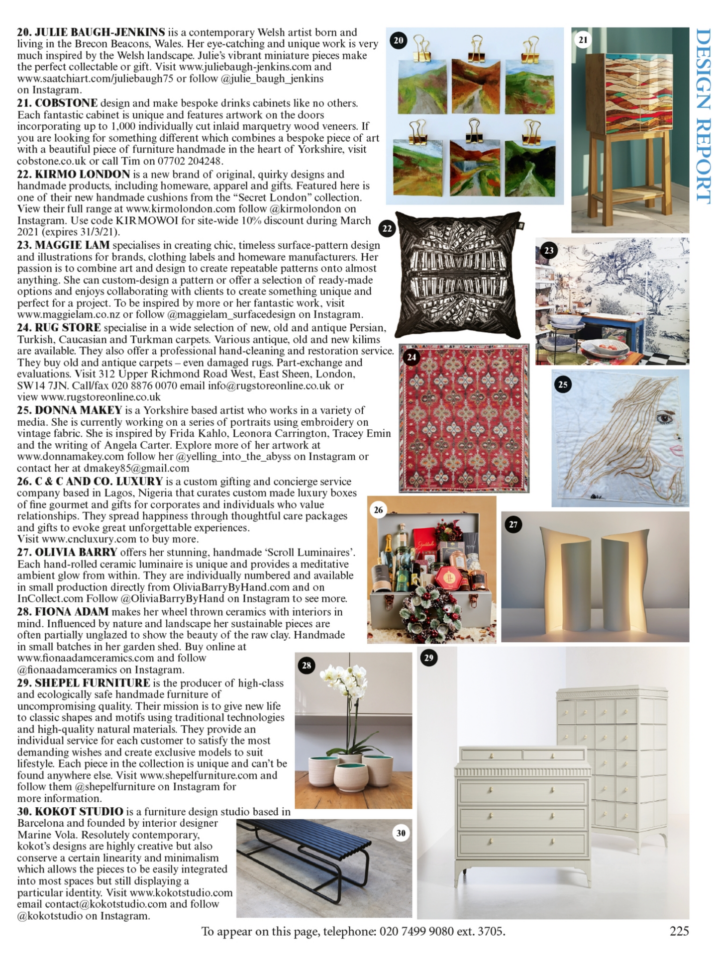 Press Feature in The World of Interiors Magazine UK