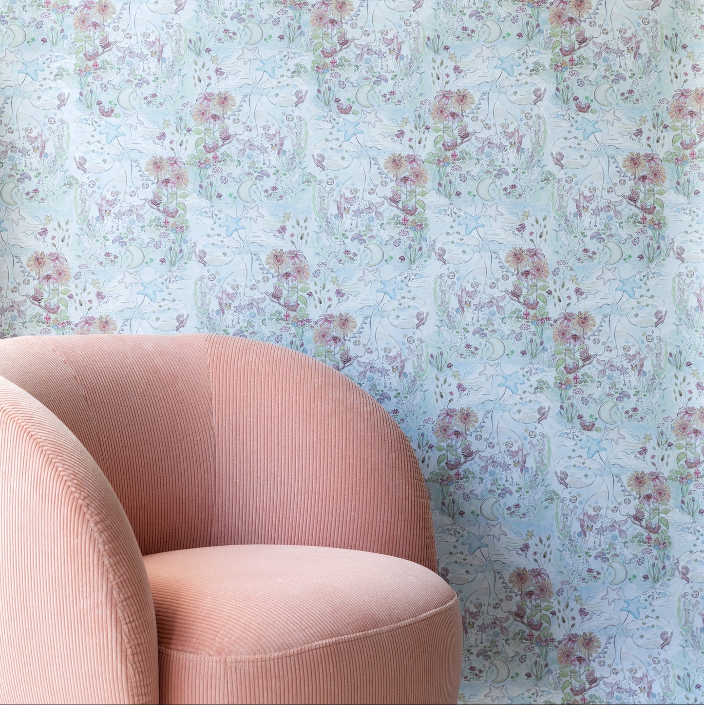 Bunny Fairies in Multicolour 130cm wide x 300cm height