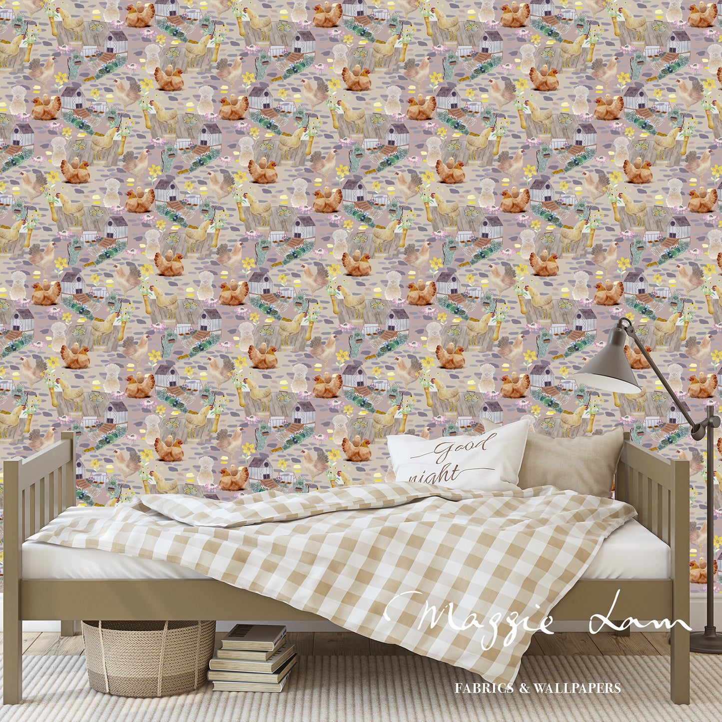 Tiny Chick Cottage (Half Drop) Non-woven Wallpaper 130cm wide x 300cm height