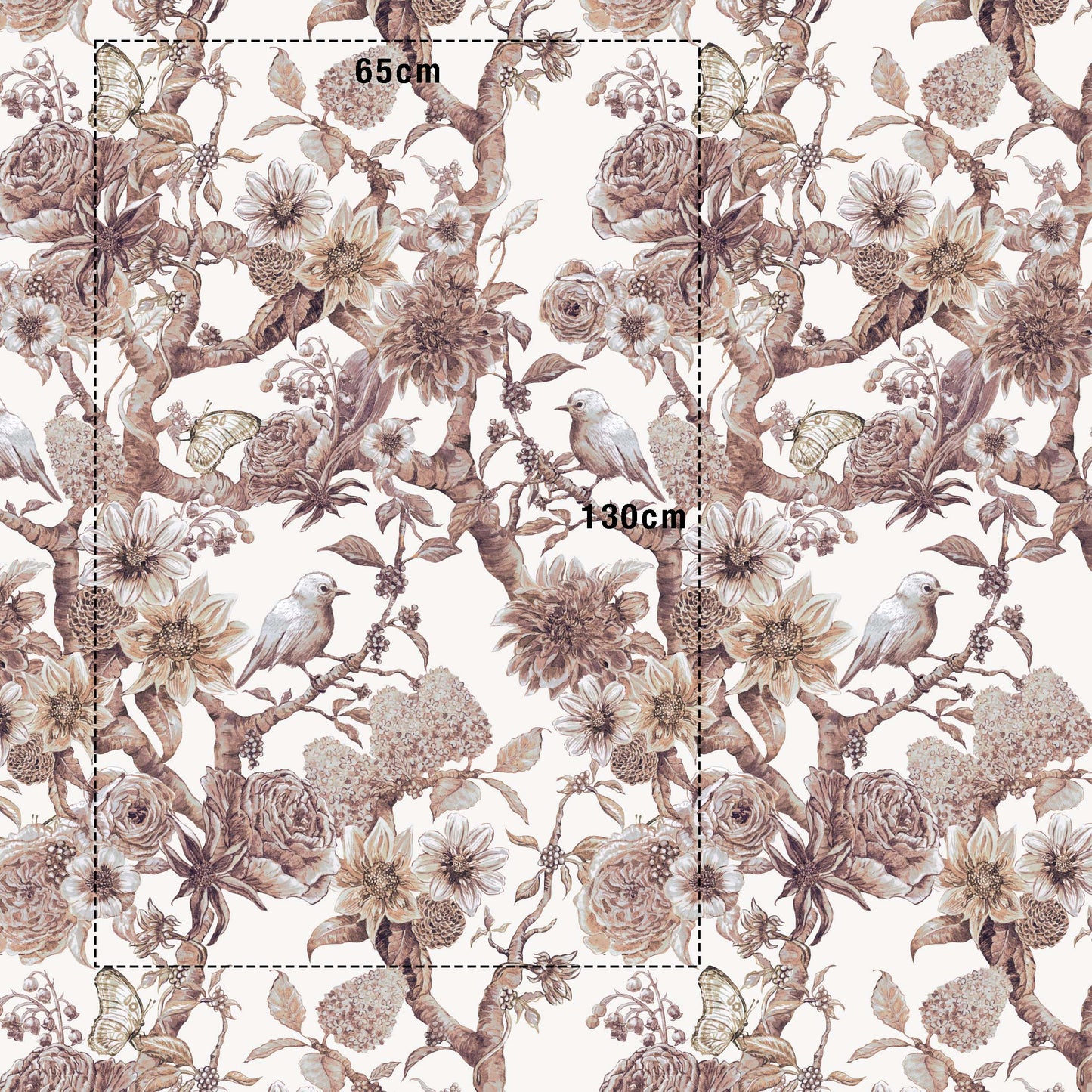 Chinoiserie Garden Non-woven Wallpaper 130cm wide x 300cm height