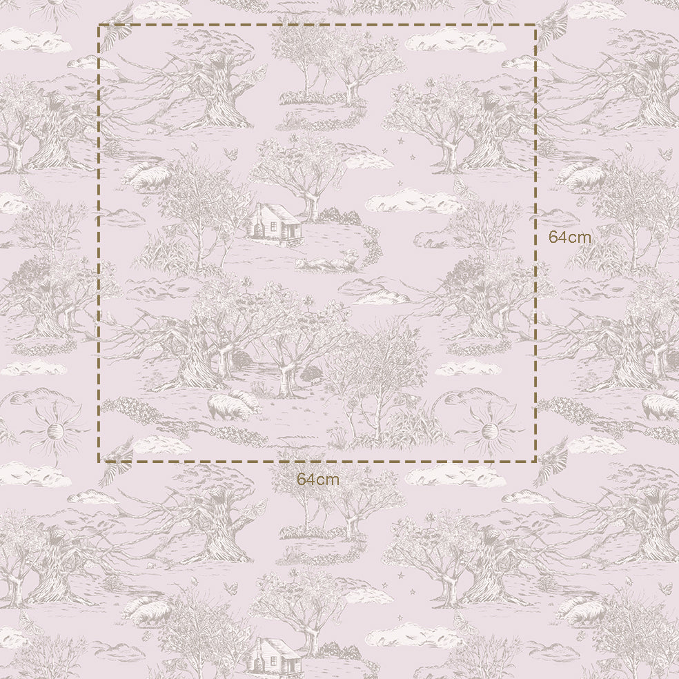 Blue Wonder 2023 Soft Khaki on Light Lilac 130cm wide x 300cm height