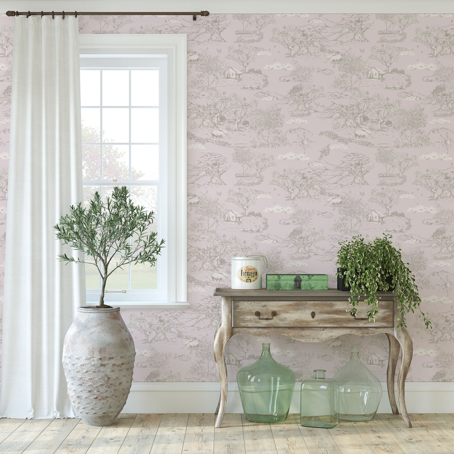 Blue Wonder 2023 Soft Khaki on Light Lilac 130cm wide x 300cm height