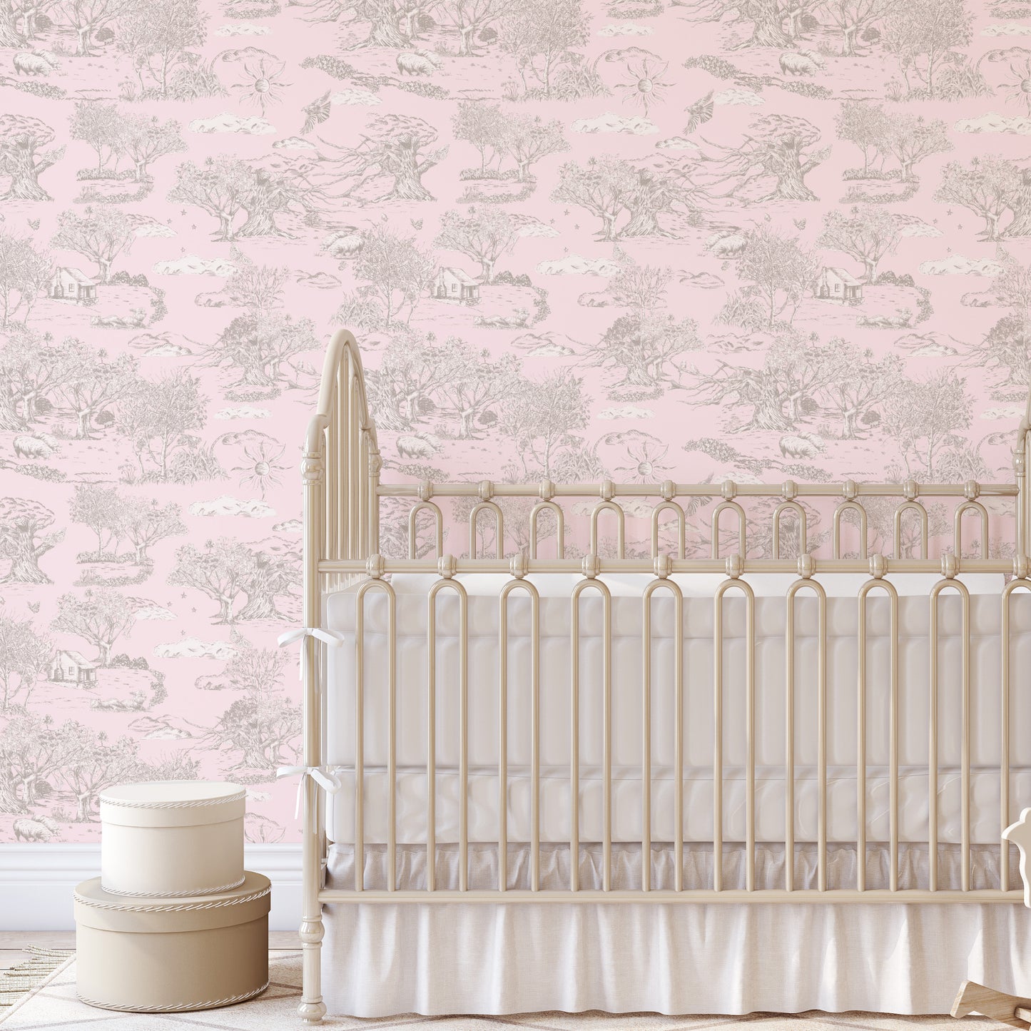 Blue Wonder 2023 Soft Warm Grey on Soft Pink Mashmallow 130cm wide x 300cm height