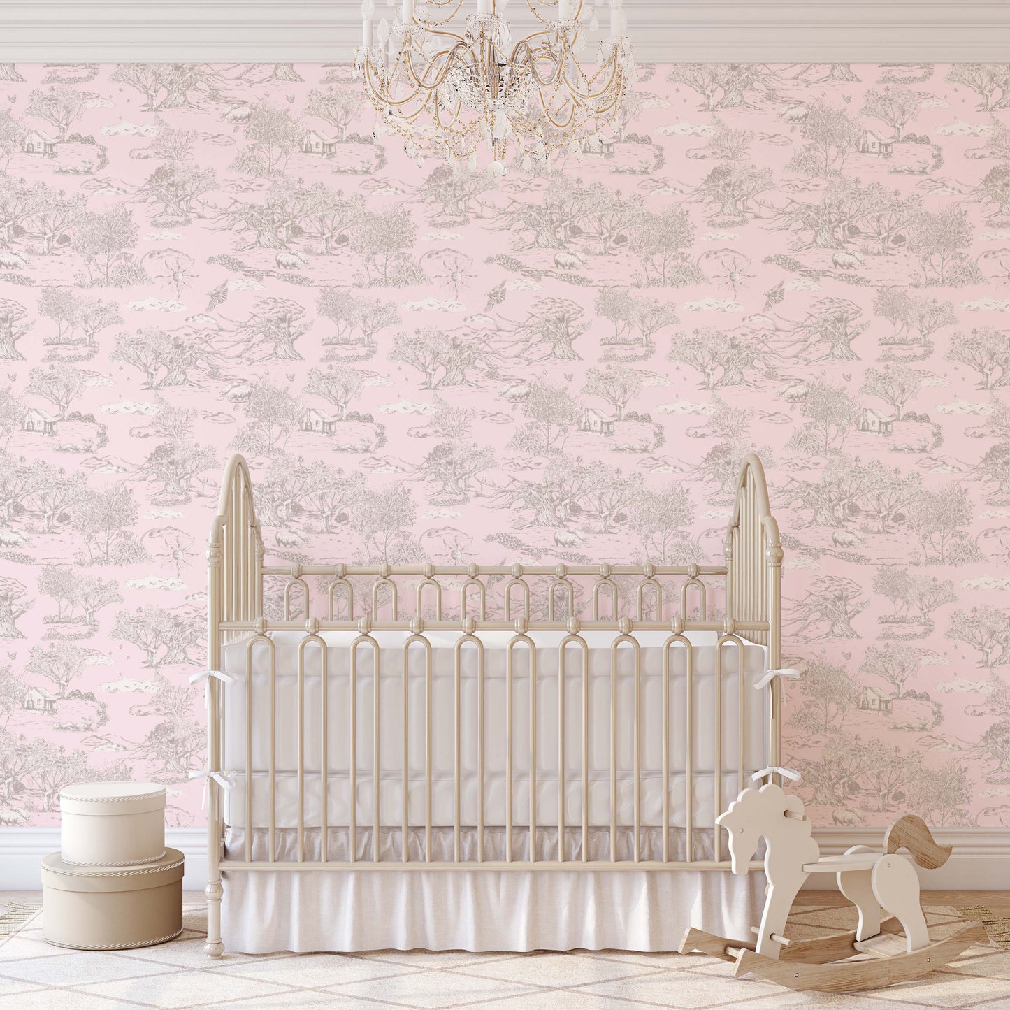 Blue Wonder 2023 Soft Warm Grey on Soft Pink Mashmallow 130cm wide x 300cm height