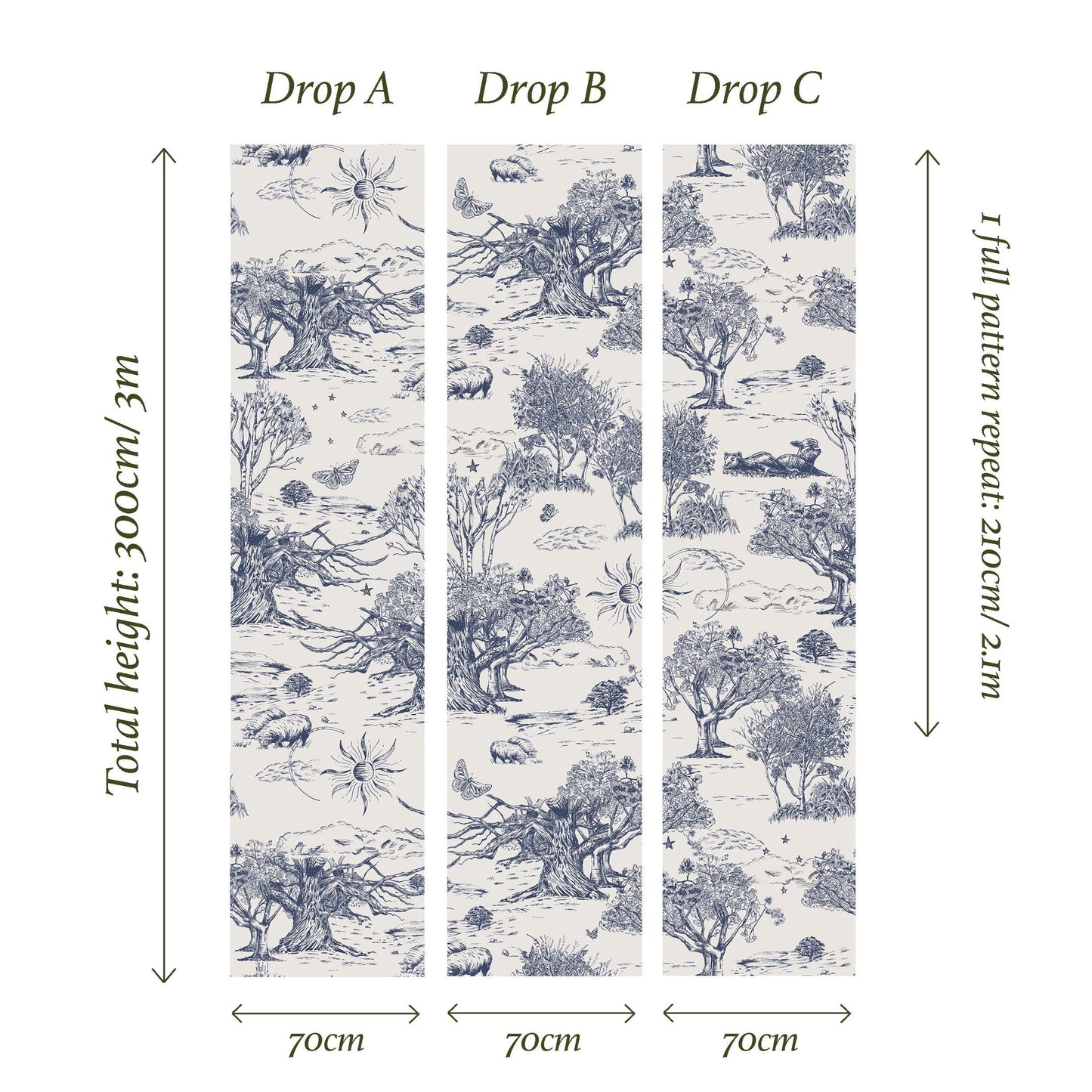 Blue Wonder in Blue_ 210cm wide x 300cm height IN STOCK