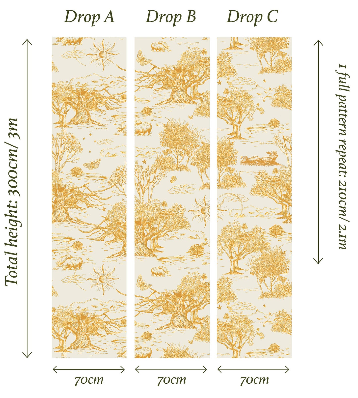 Blue Wonder in Golden Glow_ 210cm wide x 300cm height