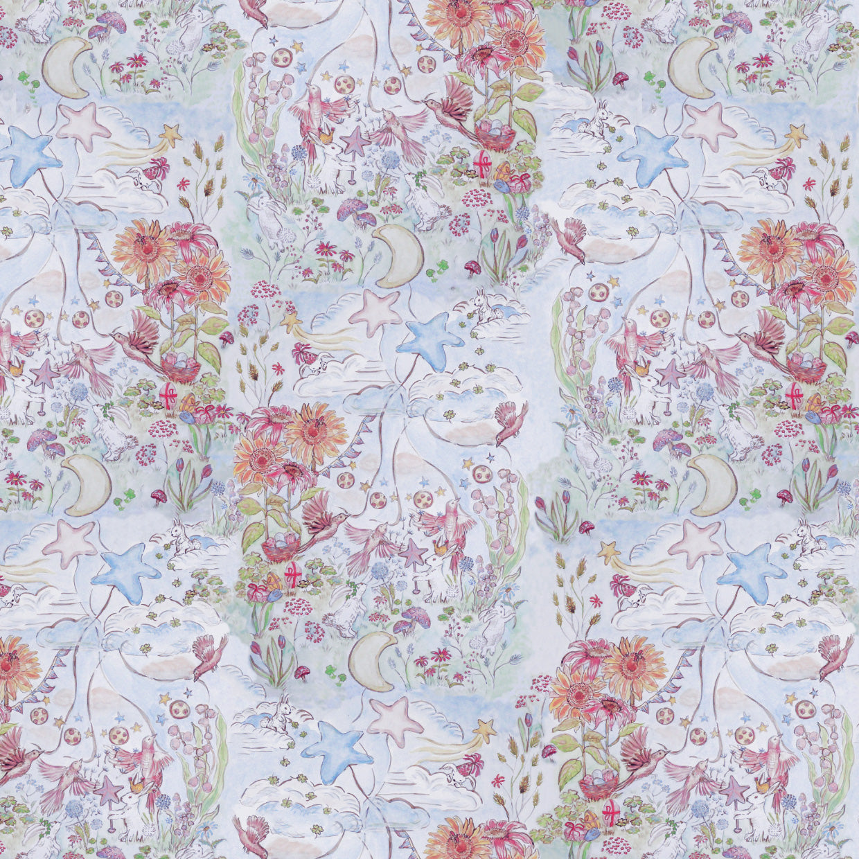 Bunny Fairies in Multicolor Cotton