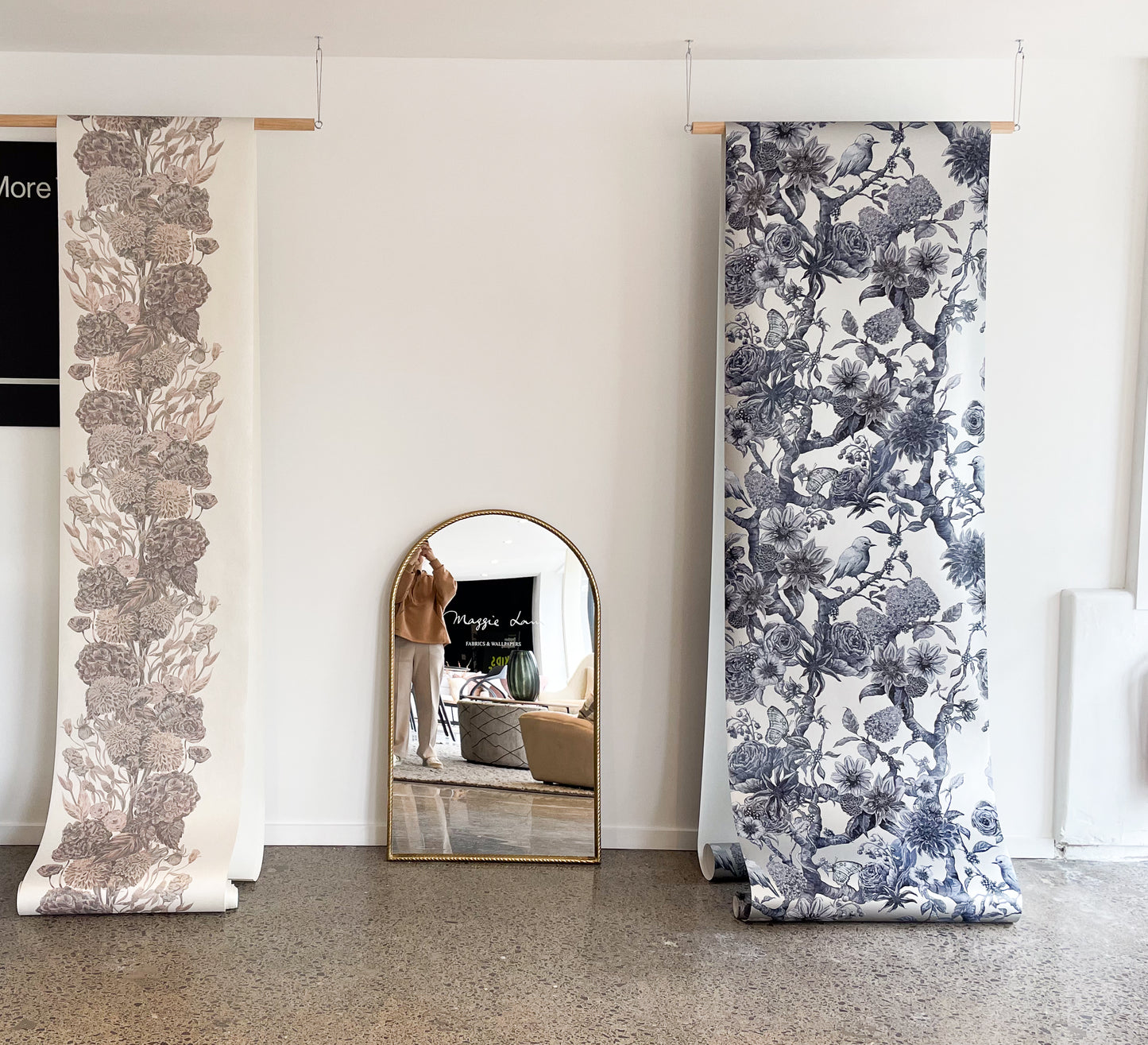 Chinoiserie Garden on Silver Mica Coated Non-Woven Wallpaper_70cm wide x 10.05m long_PRE ORDER