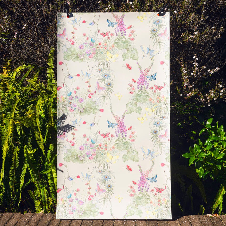 Butterfly Garden Non-woven Wallpaper 130cm wide x 300cm height