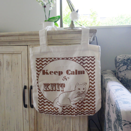Keep Calm & Knit Tote Bag
