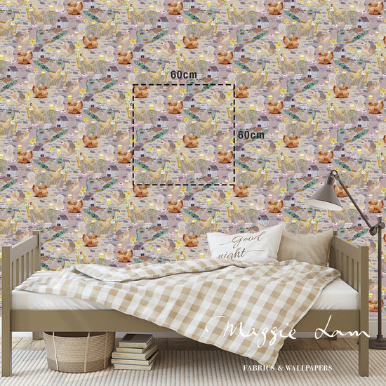 Tiny Chick Cottage (Half Drop) Non-woven Wallpaper 130cm wide x 300cm height