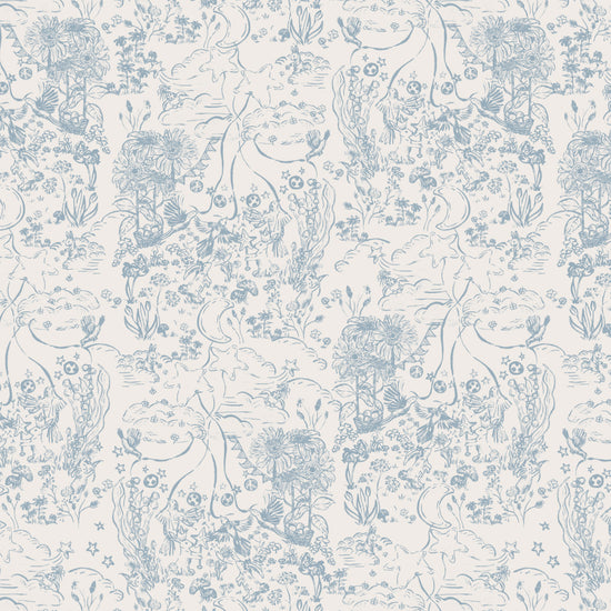 Bunny Fairies in Sky Blue Cotton