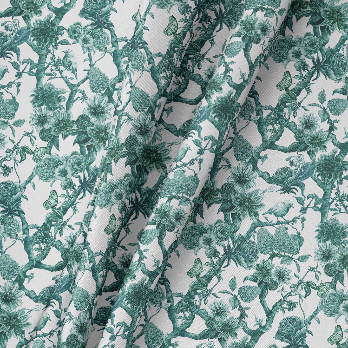 Chinoiserie Garden in Teal