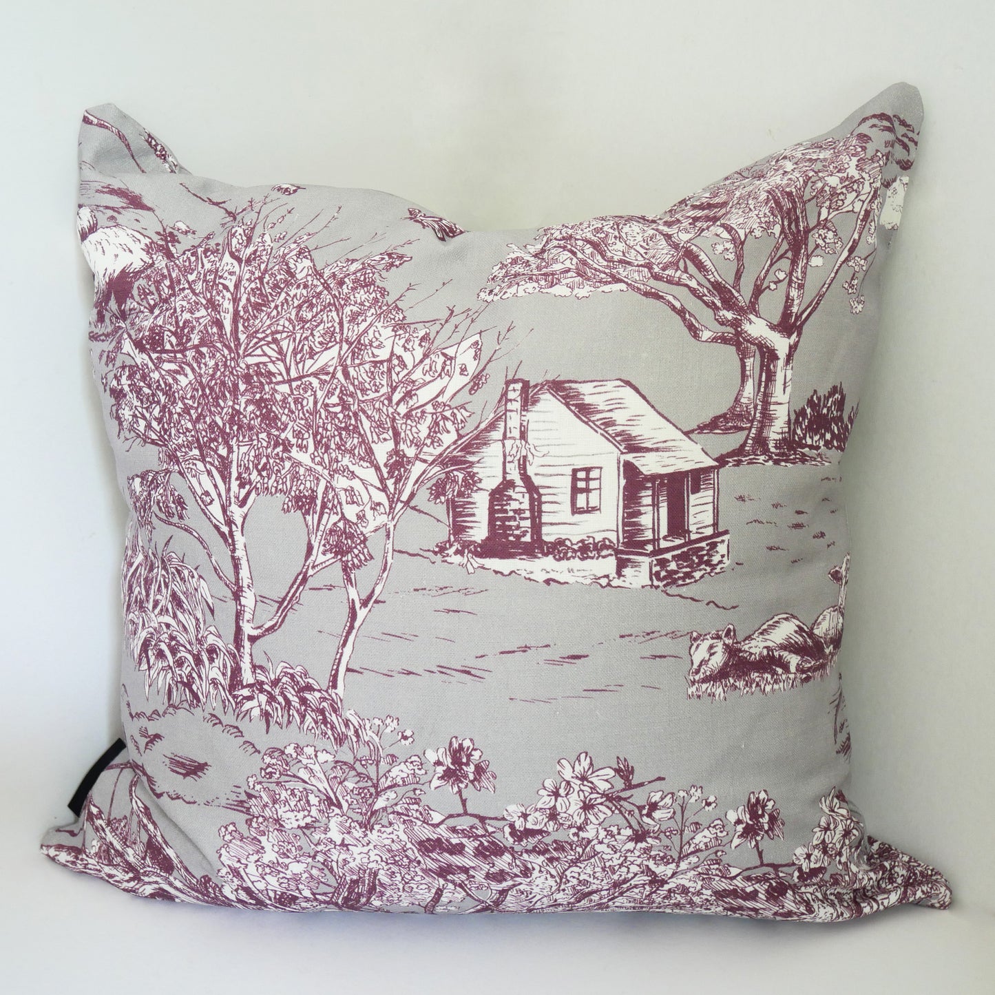 Load image into Gallery viewer, Blue Wonder 2023 in Burgundy Linen Cushion Cover
