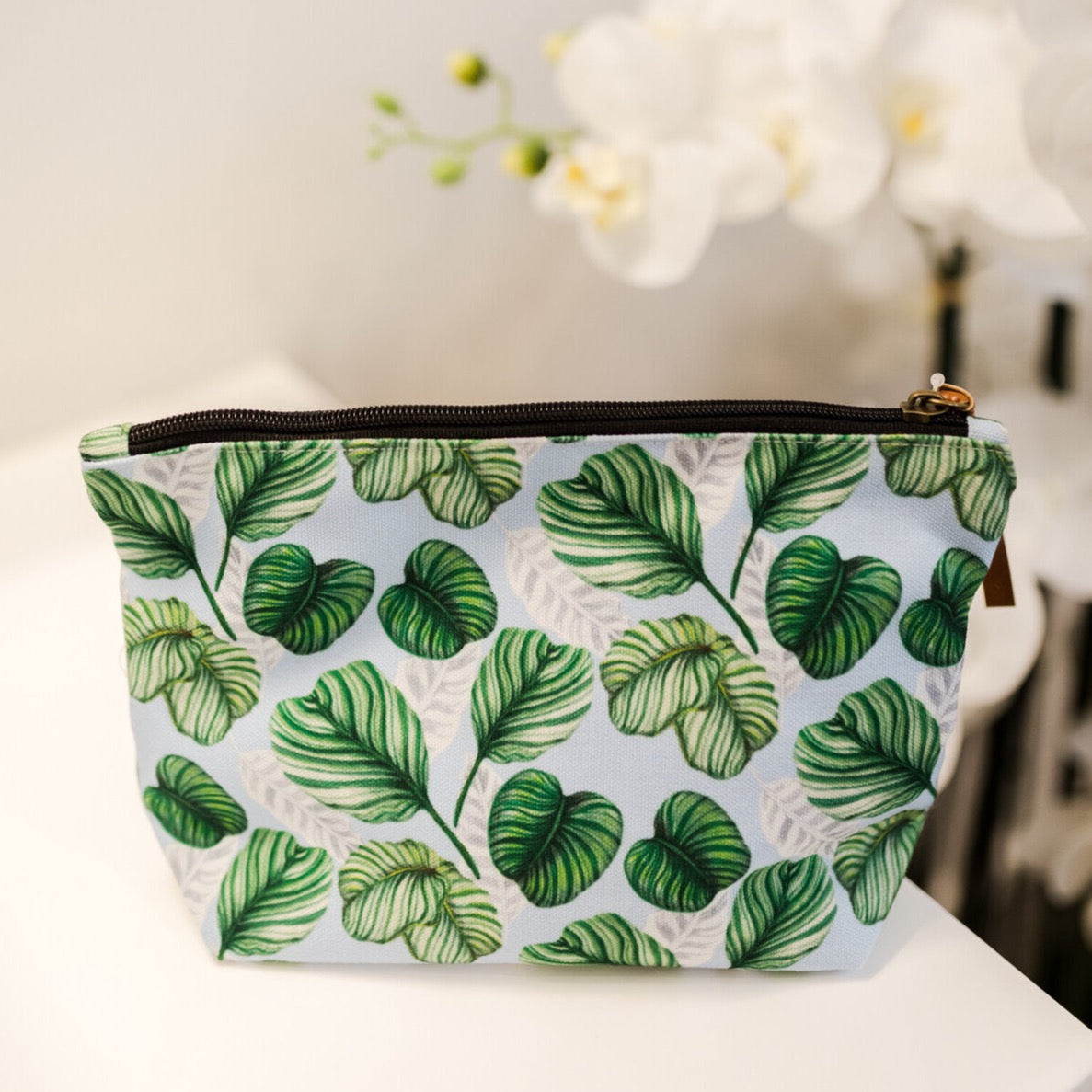 Tropical Leaves Large Pouch